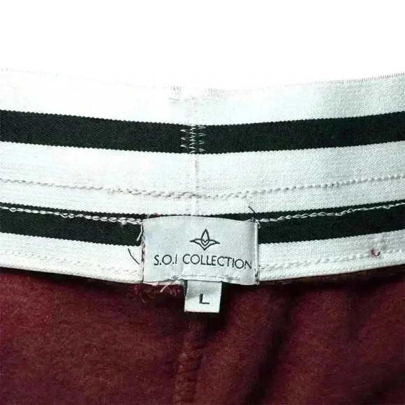 S.O.I Collection Maroon Elastic Waistband Joggers Large - Picture 6 of 8